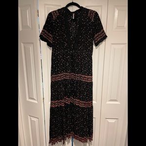 Free People Black maxi bohemian dress! Practically new!